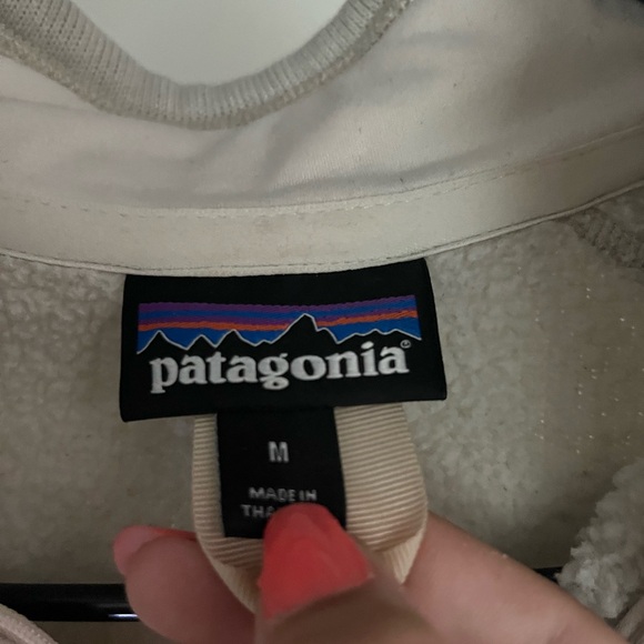 Patagonia Cream Zippered Polo Sweatshirt - Picture 2 of 3